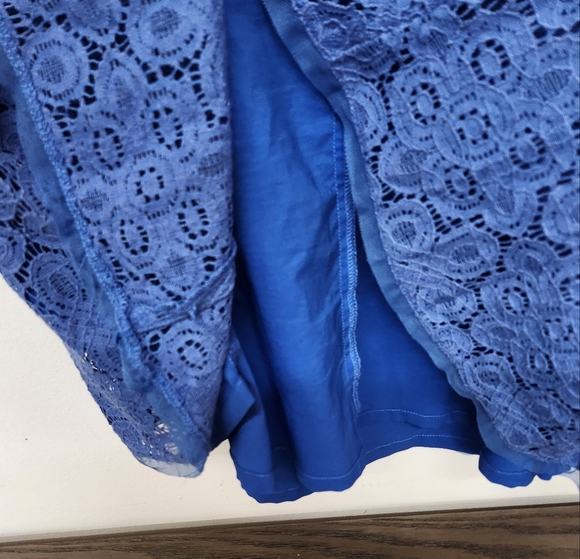 The Limited Lace Fit & Flare Spaghetti Strap Dress Womens 6 Blue Wedding Party - Picture 6 of 9